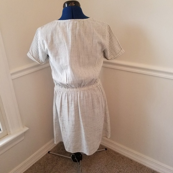 NEW GH Bass & Co Cotton Striped Tie Waist Dress M - Picture 4 of 7